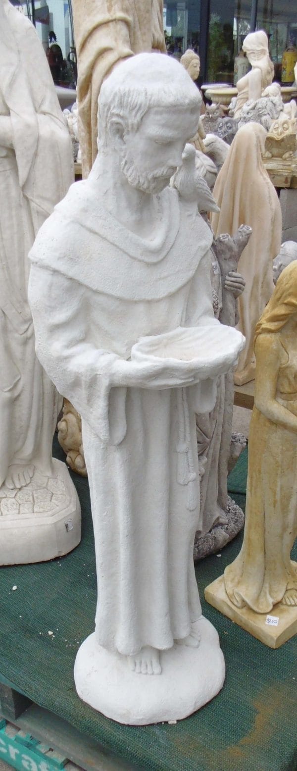 #4 - St Francis Concrete Statue (white)