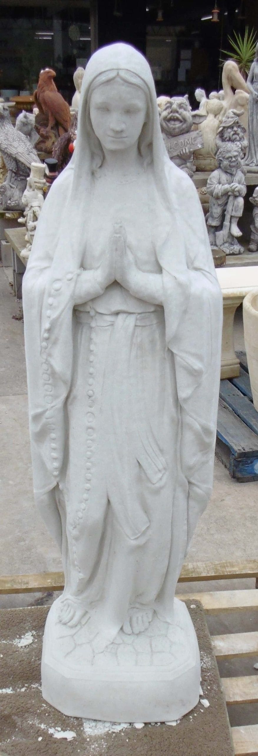 Mary of Lourdes Large Concrete Statue Wantirna Garden Ornaments and