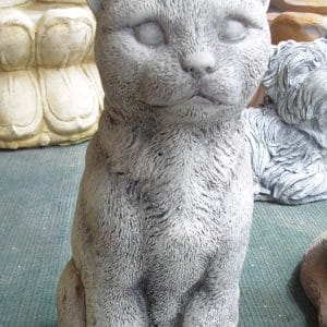 #7 - Concrete Large Upright Tabby Cat (grey)