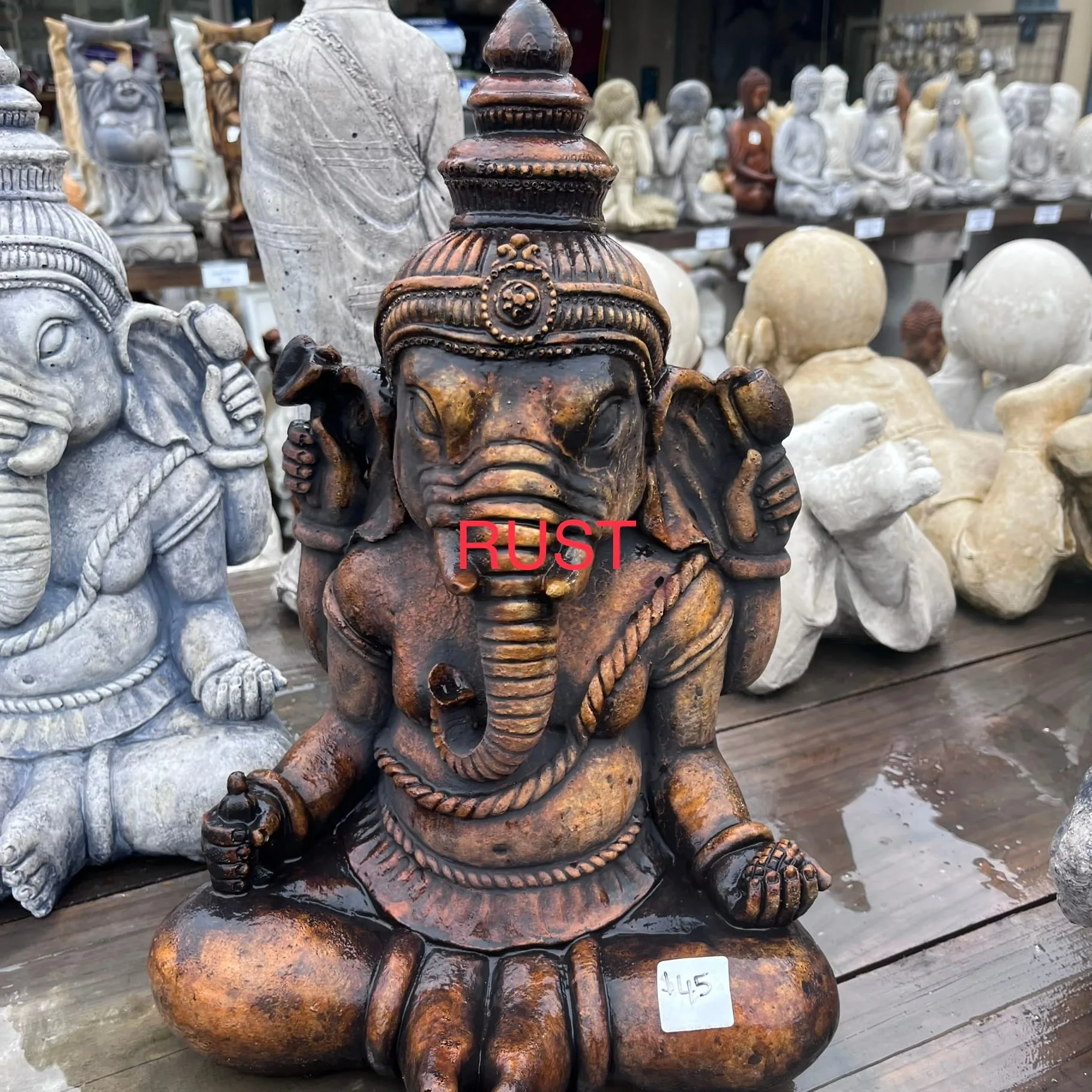 Indian Ganesh  Small Concrete Statue (1450) - Image 5