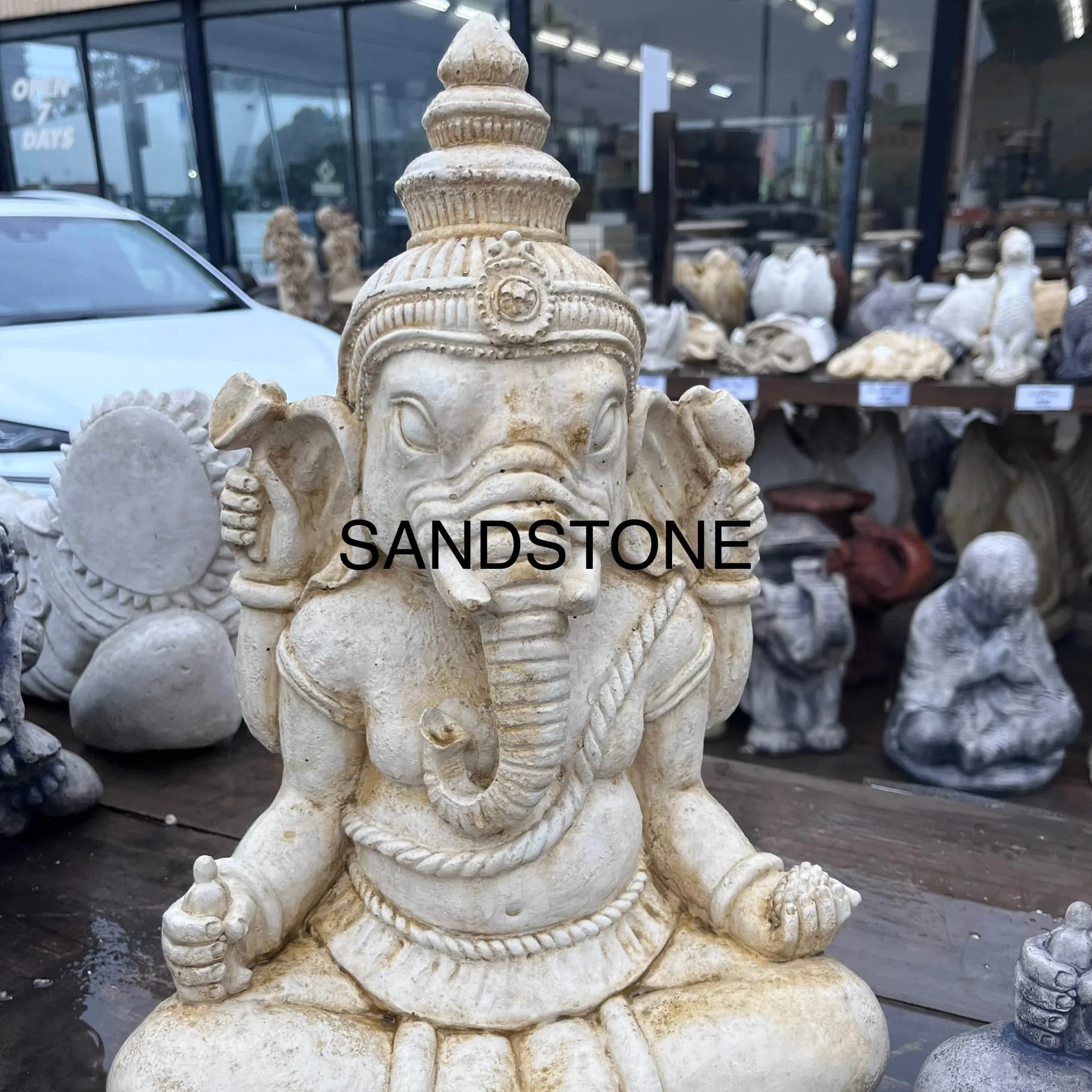 Indian Ganesh  Small Concrete Statue (1450) - Image 4