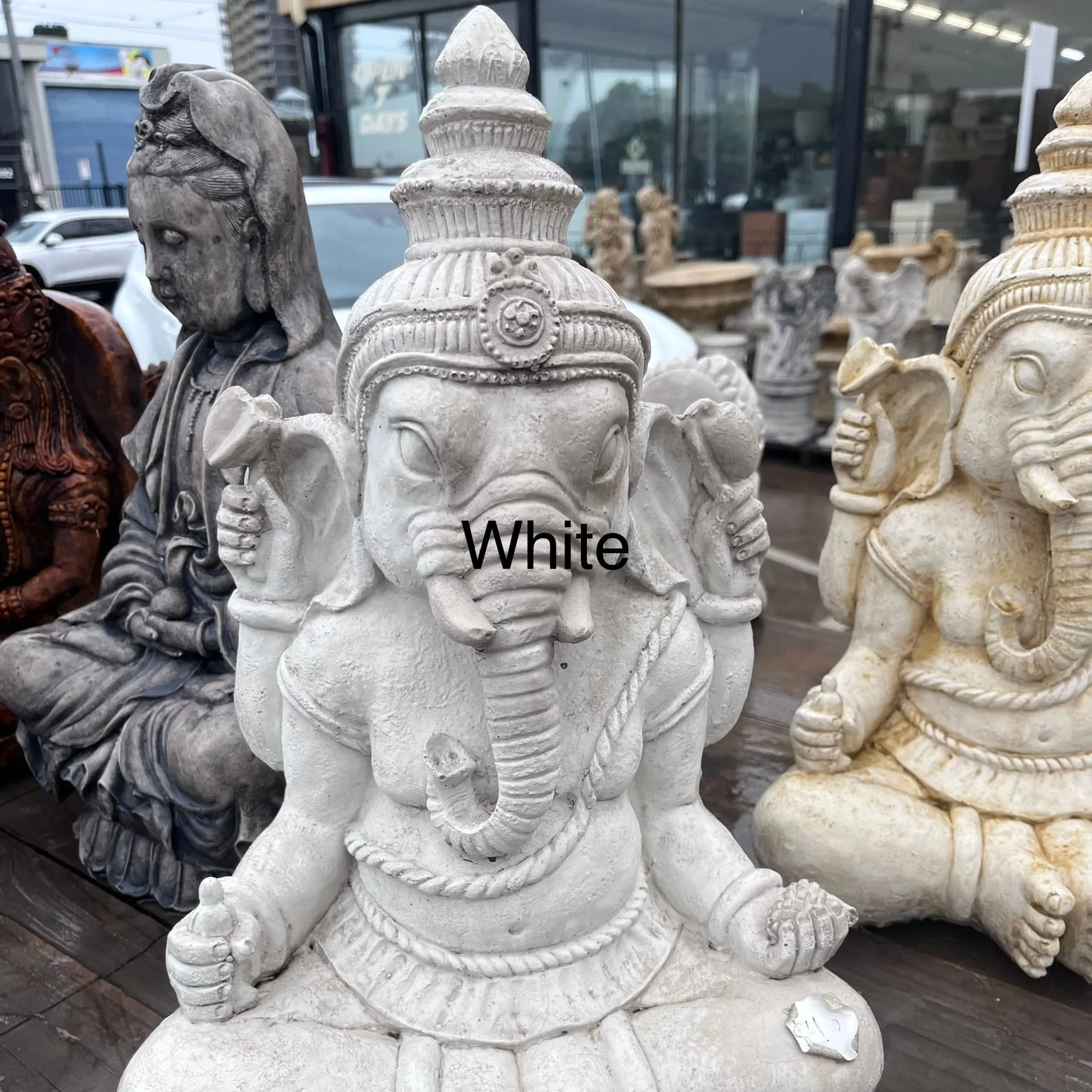 Indian Ganesh  Small Concrete Statue (1450) - Image 3