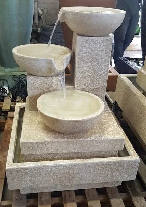 Smaller Trio Cascading Fountain Sandstone