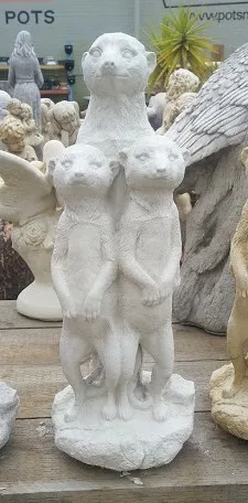 Meerkat Family Concrete Statue