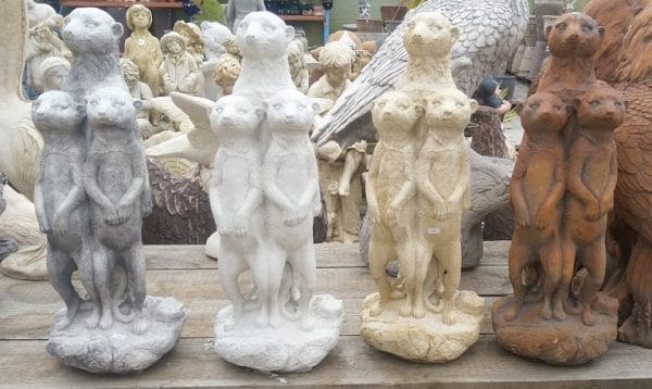 Meerkat Family Concrete Garden Ornament Statue