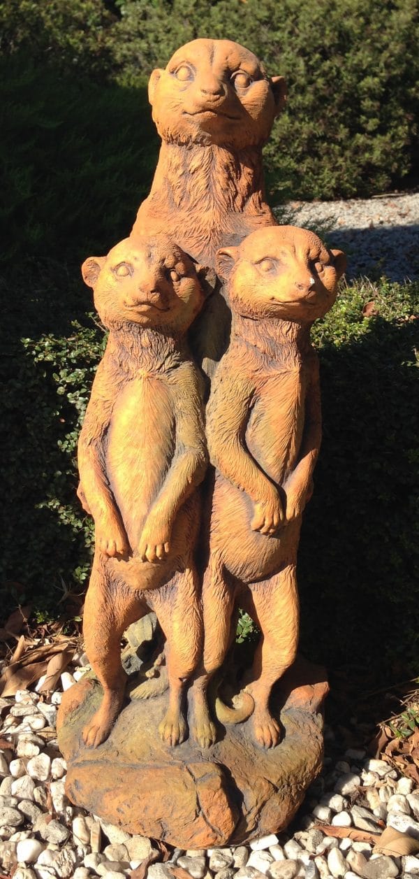 Meerkat Family Concrete Statue