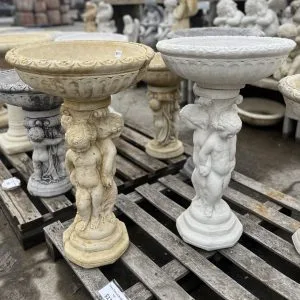 Three Cherub Concrete Birdbath Tall (1605)