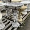 Three Cherub Concrete Birdbath Tall (1605) - Image 2