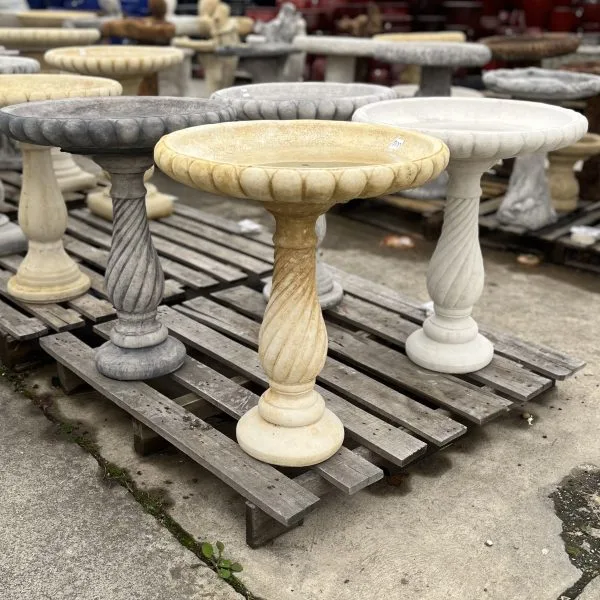 Twist Concrete Birdbath