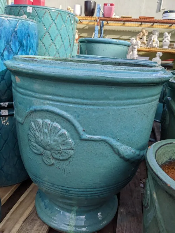 Provincial Urn Glazed Garden Pot - Image 7