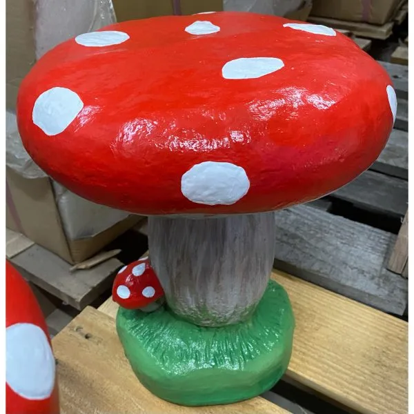 Mushroom Seat Small Concrete Statue (1705) - Image 2