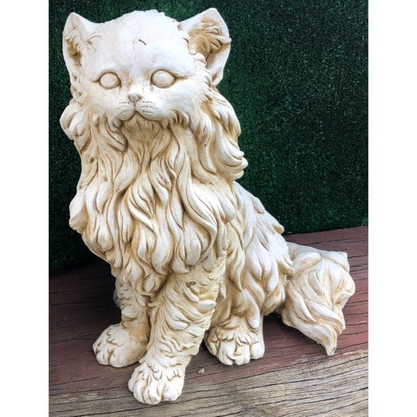 Long Hair Cat Concrete Statue