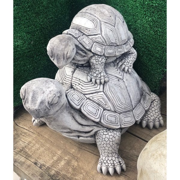 Turtle on Turtle Concrete Statue