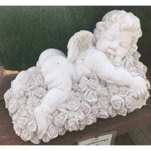 Bed of Roses Angel Concrete Statue