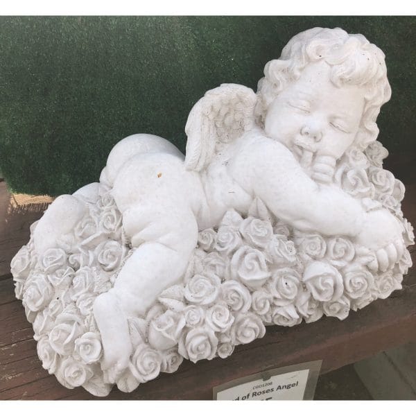 Bed of Roses Angel Concrete Statue