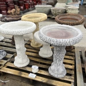 Trunk Concrete Birdbath (1617)