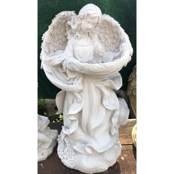 Wrapped Wing Angel Concrete Statue