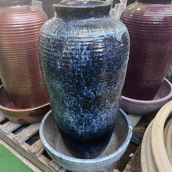 Ribbed Urn Glazed Fountain - Image 4