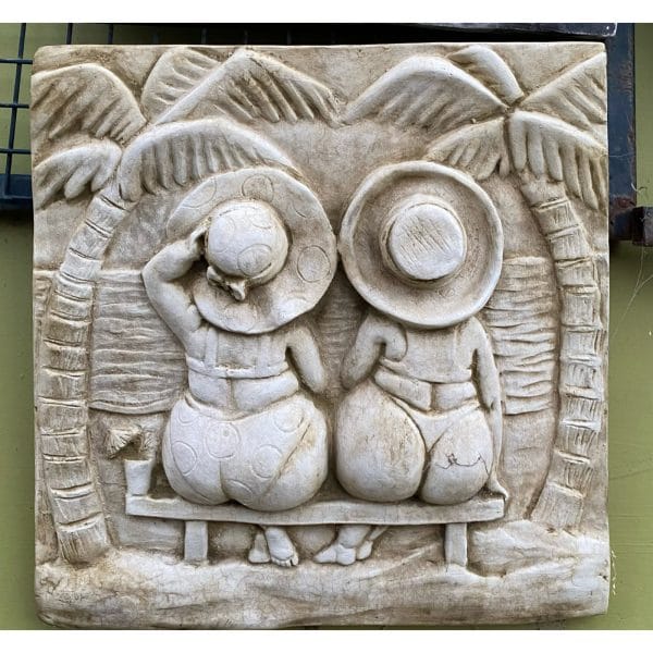 Two Fat Ladies Concrete Wall Plaque