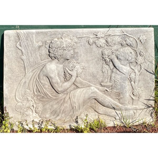 Grecian Man with Child Large Concrete Wall Plaque