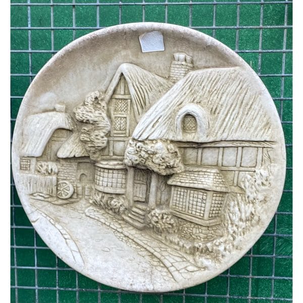 European Village Plate Concrete Wall Plaque