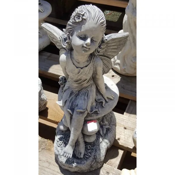 Fairy on Mushroom Concrete Garden Statue
