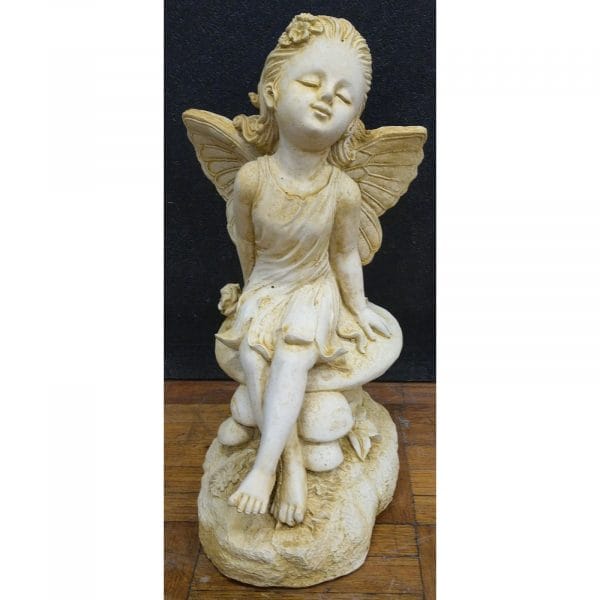 Fairy on Mushroom Concrete Garden Statue