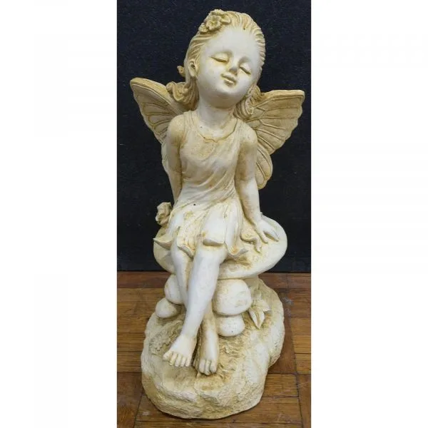 Fairy on Mushroom Concrete Garden Statue