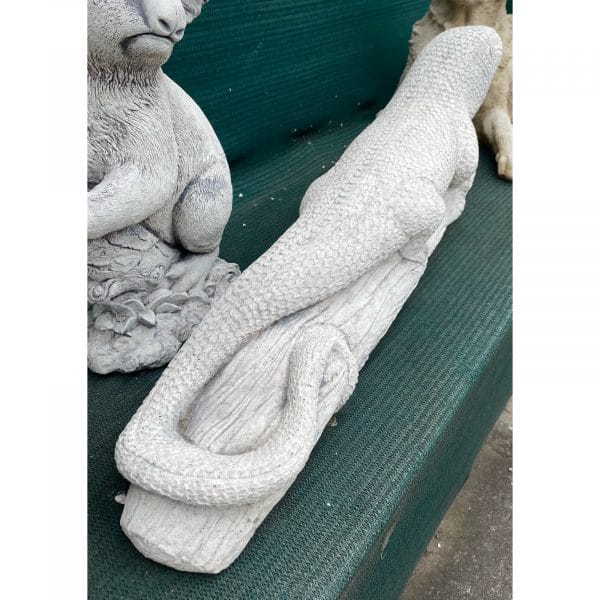 Lizard on Log Large Concrete Garden Statue