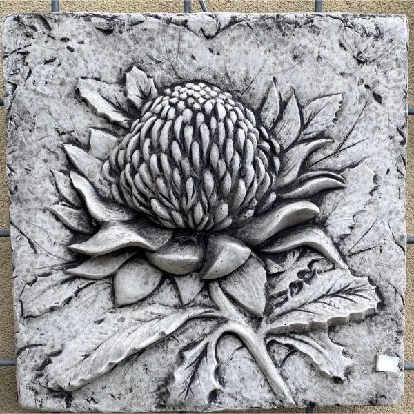 Waratah - Unframed Concrete Wall Plaque