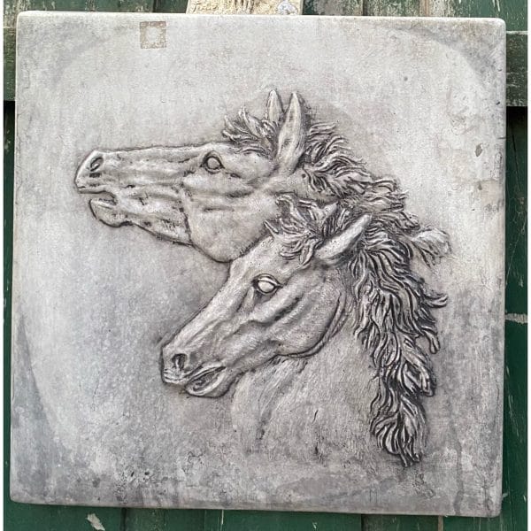Wild Horses Concrete Wall Plaque