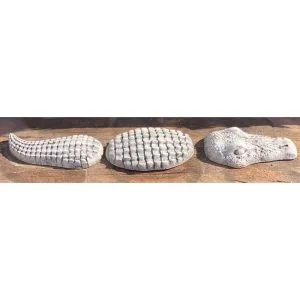 3 Piece Croc Large Concrete Statue 7421
