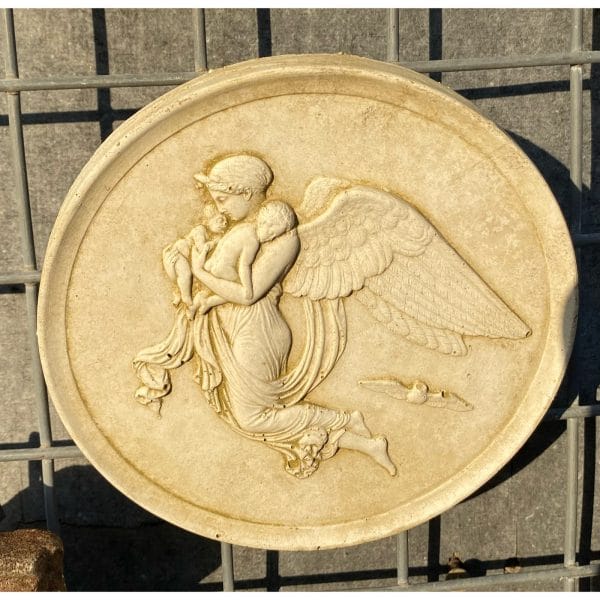 Classique Tile 5 - Angel and Two Babies Concrete Wall Plaque 9124-5
