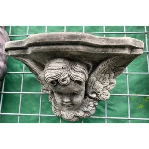 Angel Head Shelf / Bracket Medium Concrete Wall Plaque