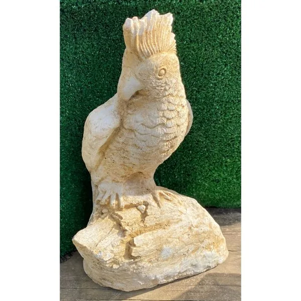Cockatoo on Rock Concrete Bird Statue 0979