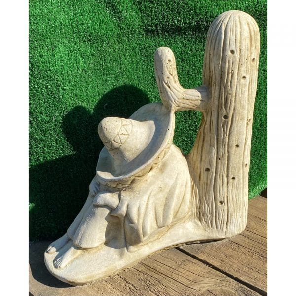 Mexican with Cactus Concrete Statue 1266