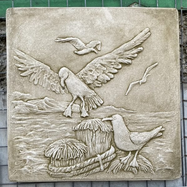 Seagulls Concrete Wall Plaque