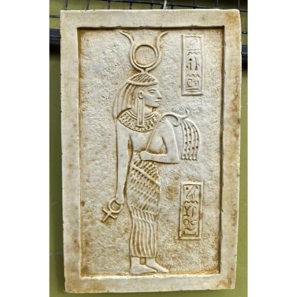 Egyptian Goddess Isis Small Concrete Wall Plaque 0463