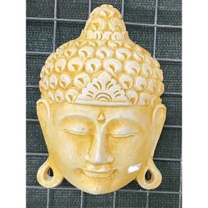 Buddha Head Mask Small - Curls Concrete Wall Plaque