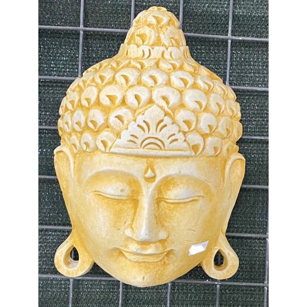 Buddha Head Mask Small - Curls Concrete Wall Plaque