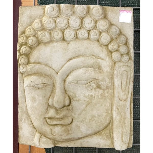Buddha Face Plaque - Straight Concrete Wall Plaque 8080