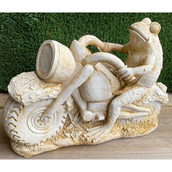 Frog on Motorbike Concrete Statue 1075