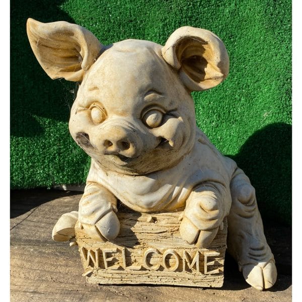 Welcome Pig Concrete Statue 1072