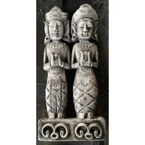 Tibetan Couple Concrete Wall Plaque 8048