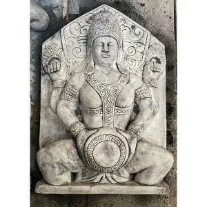 Hindu Goddess Lakshmi Concrete Wall Plaque