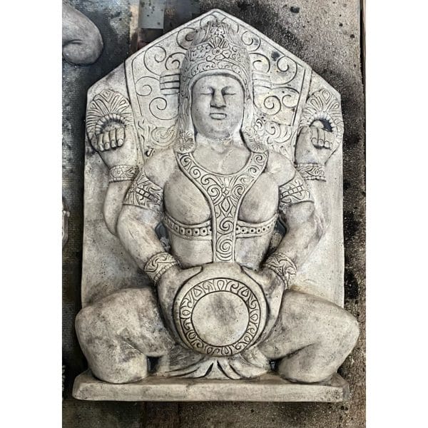 Hindu Goddess Lakshmi Concrete Wall Plaque