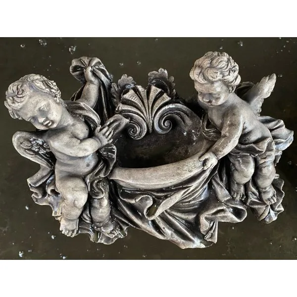 Cherub Font Concrete Wall Plaque