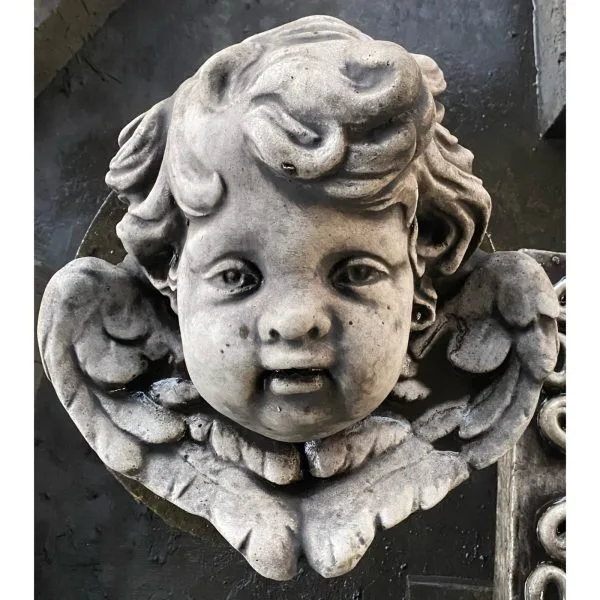 Cherub Face - Short Concrete Wall Plaque 0460