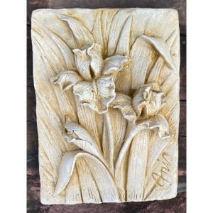 Bearded Iris Concrete Wall Plaque 0418