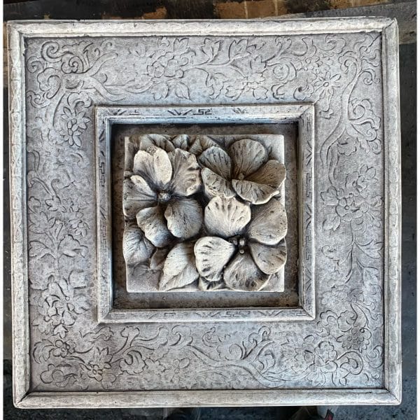 Floral Tile Frame Concrete Wall Plaque